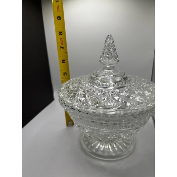 Vintage Anchor Hocking Wexford Pattern Footed Compote Candy Dish - Picture 8 of 8